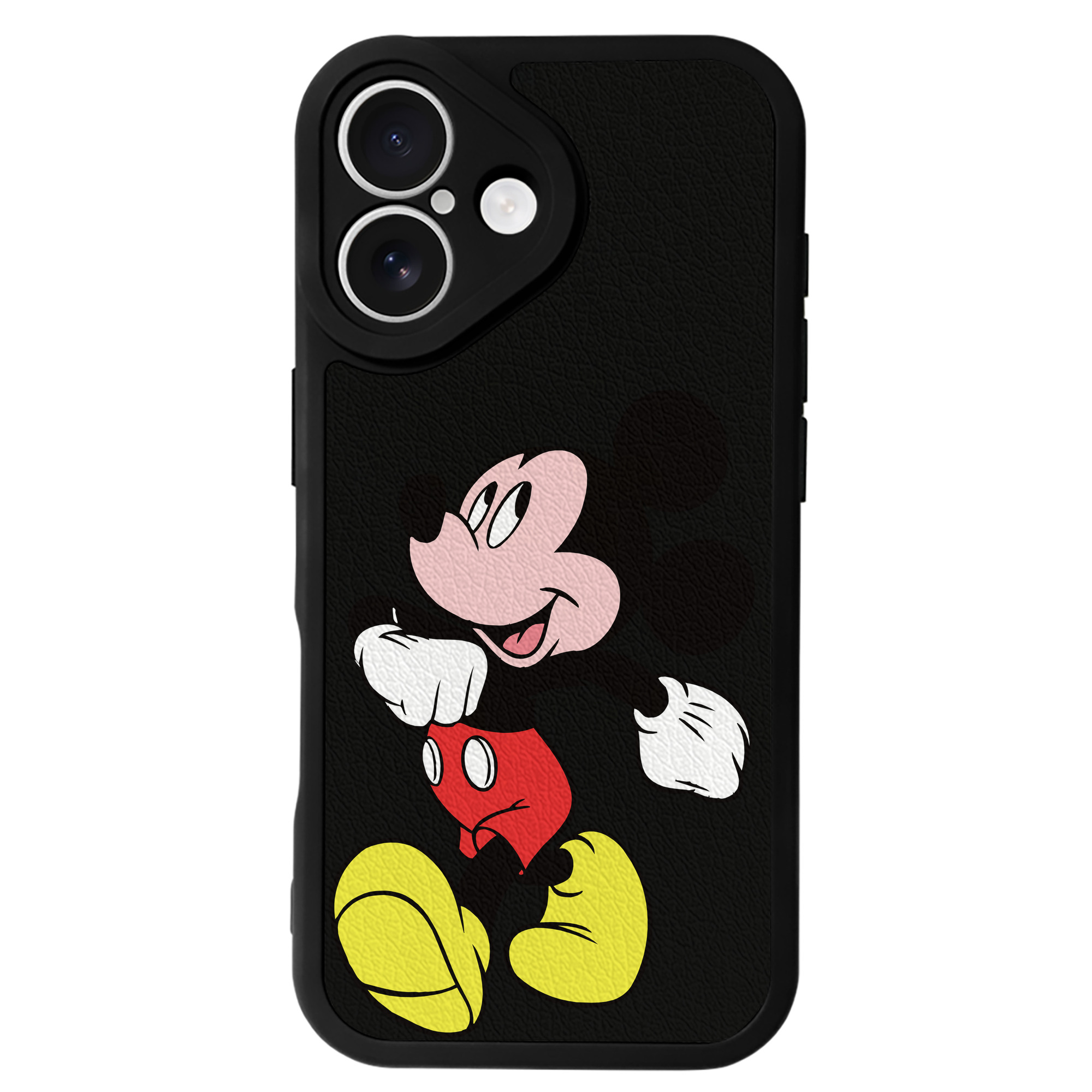 （画像用） ミッキーマウス Mickey Mouse 【iPhone 16シリーズ対応】シリコンスマホケース（レザー調） 材質：シリコン